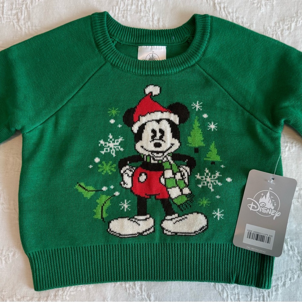 New Disney Mickey Mouse Holiday  6-9 MTHS sweater